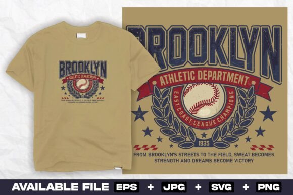 Brooklyn Baseball Varsity Print Design
