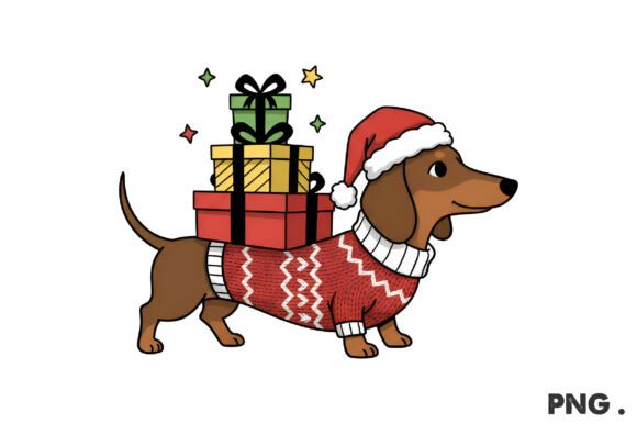Christmas Dog Lover Dachshund Clipart