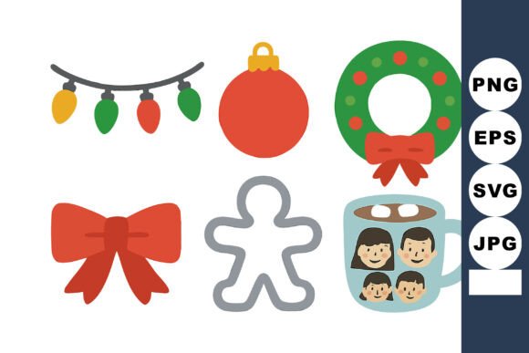Christmas Holiday Vector Elements with W