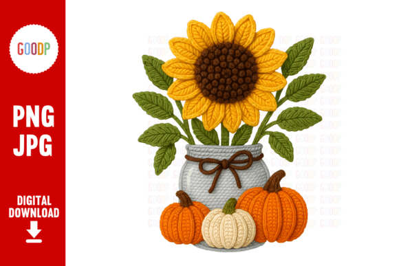 Crochet Sunflower Pumpkins Png