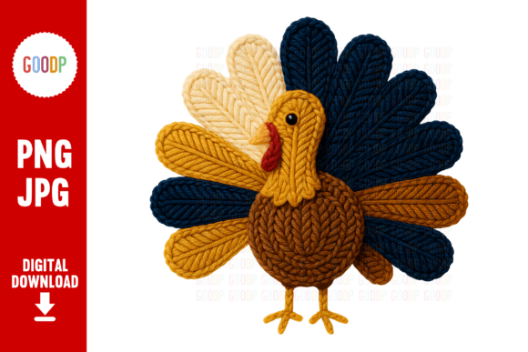 Crochet Turkey Clipart PNG