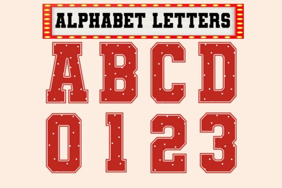 Cute Alphabet Set Christmas Red Dot