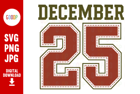 December 25 Varsity Numbers Png