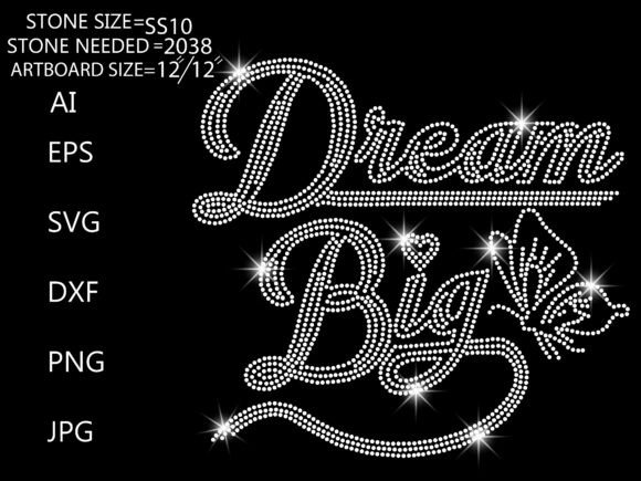 Dream Big Sparkling Rhinestone Art