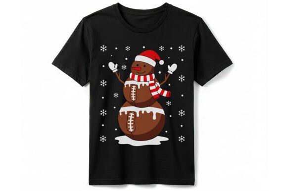 Football Snowman Christmas T-shirt