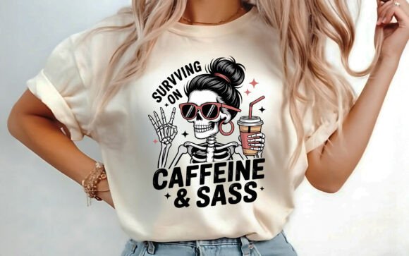 Funny Sarcastic Caffeine T-shirt PNG
