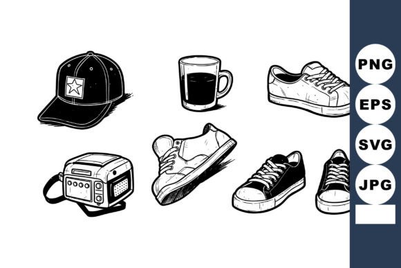 Hand Drawn Casual Accessories Illustrati