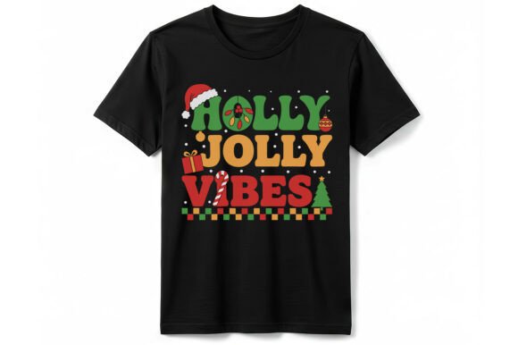 Holly Jolly Vibes Retro Christmas T-shirt