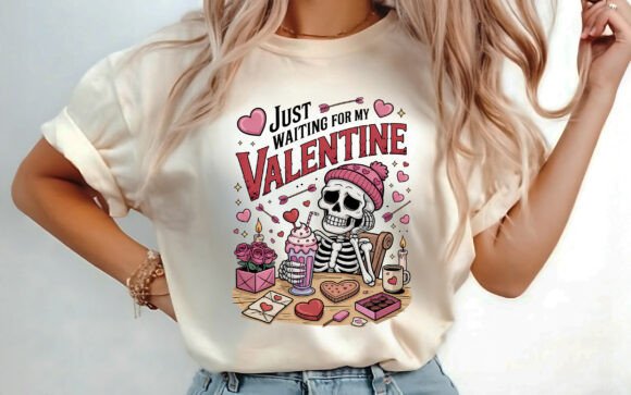 Just Waiting for Valentine T-shirt PNG