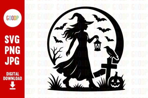 Moonlit Witch Lantern Png