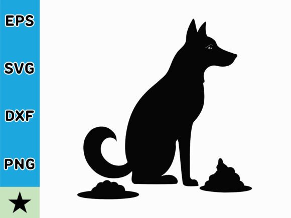Silhouette of Dog Sitting Near Piles of