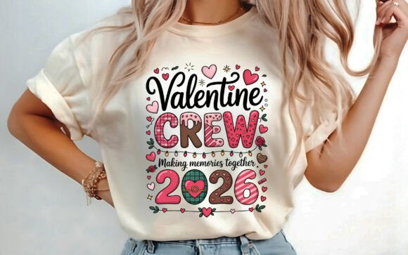 Valentine Crew 2026 T-shirt Design PNG